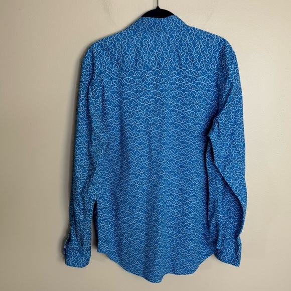 Robert Graham Canterbury Classic Fit Long Sleeve Shirt Blue Swirl Mens Medium - Picture 5 of 8